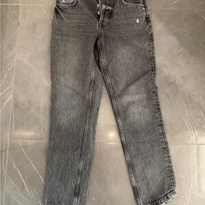 Anine Bing Charcoal Straight Leg Jeans
